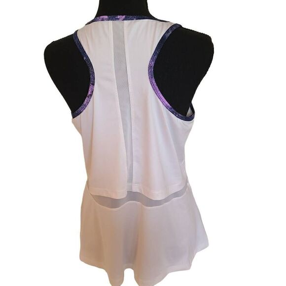Tail Tennis Pickleball Activewear White Racerback Tank Large - Picture 3 of 12